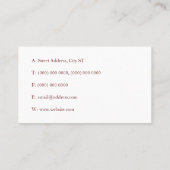 Elegant minimalistisch huisvormig rood visitekaartje (Achterkant)