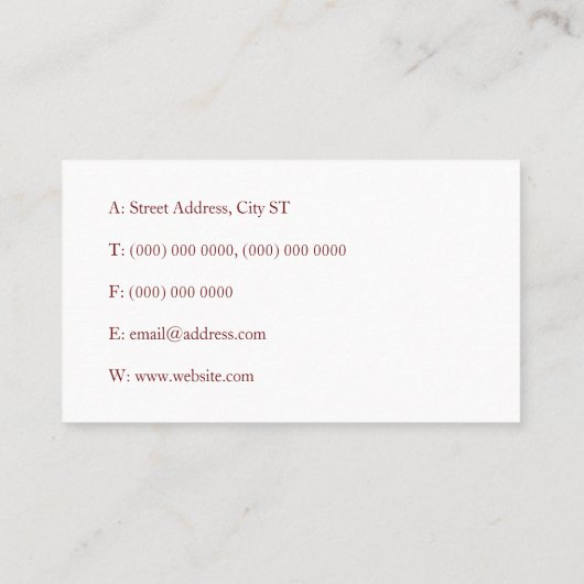 Elegant minimalistisch huisvormig rood visitekaartje (Achterkant)