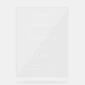 Elegant minimalistisch huwelijk acryl bord (Voorkant)