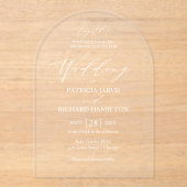 Elegant minimalistisch huwelijk acryl uitnodigingen (Voorkant)