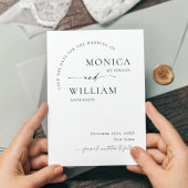 Elegant minimalistisch huwelijk bewaart de datum briefkaart