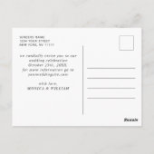 Elegant minimalistisch huwelijk bewaart de datum briefkaart (Achterkant)