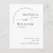 Elegant minimalistisch huwelijk bewaart de datum briefkaart (Voorkant)