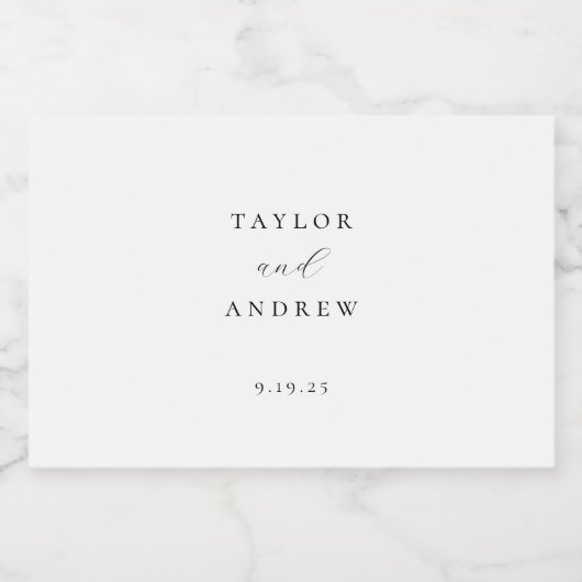 Elegant minimalistisch huwelijk likeurfles etiket (Enkel label)