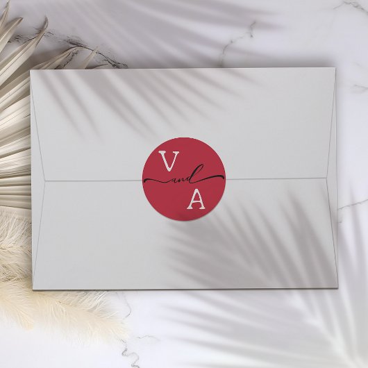 Elegant minimalistisch huwelijk ronde sticker