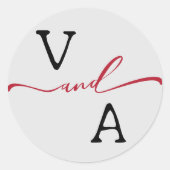 Elegant minimalistisch huwelijk ronde sticker (Voorkant)