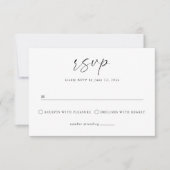 Elegant minimalistisch huwelijk RSVP kaartje (Voorkant)