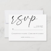 Elegant minimalistisch huwelijk RSVP kaartje (Voorkant)