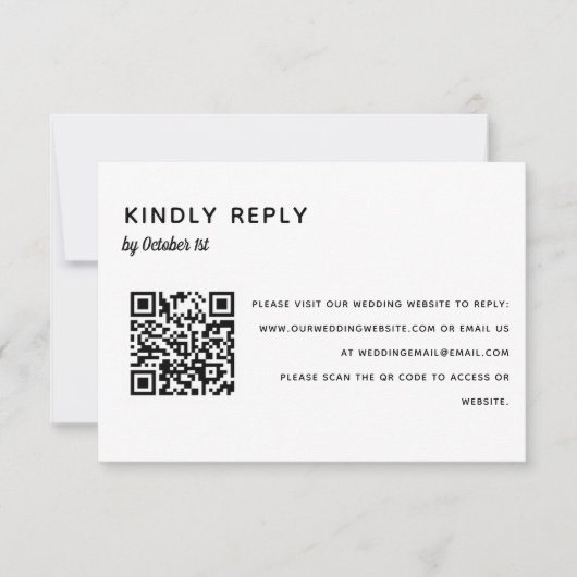 Elegant minimalistisch huwelijk RSVP QR-code onlin (Voorkant)