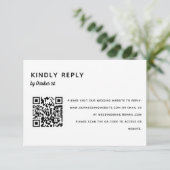 Elegant minimalistisch huwelijk RSVP QR-code onlin (Staand voorkant)