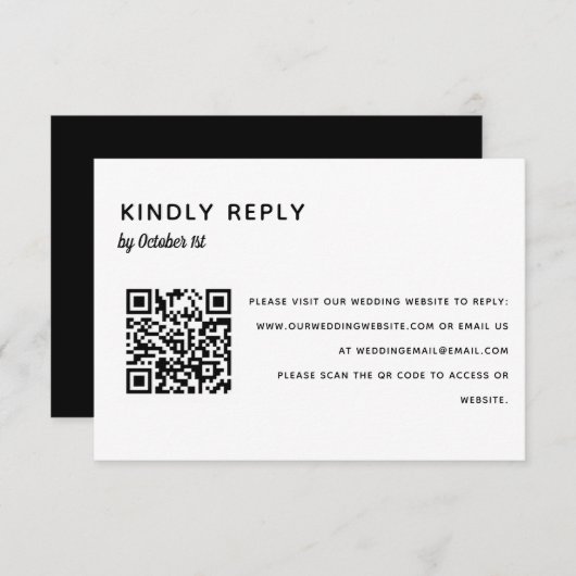 Elegant minimalistisch huwelijk RSVP QR-code onlin (Voorkant / Achterkant)