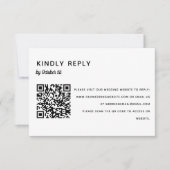 Elegant minimalistisch huwelijk RSVP QR-code onlin Kaartje (Voorkant)