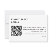 Elegant minimalistisch huwelijk RSVP QR-code onlin