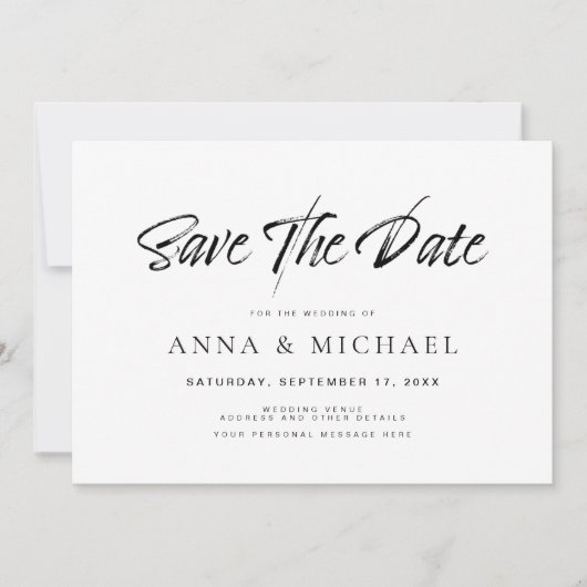 Elegant minimalistisch huwelijk save the date (Voorkant)