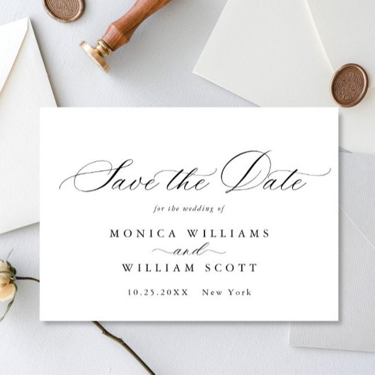 Elegant minimalistisch huwelijk save the date