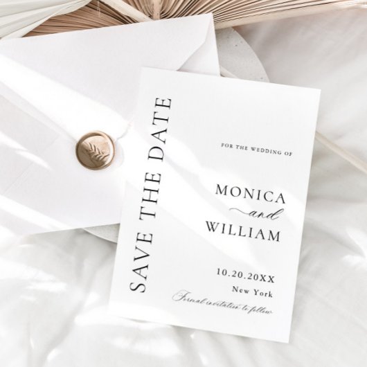 Elegant minimalistisch huwelijk save the date