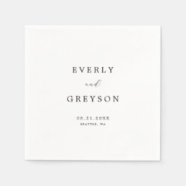 Elegant minimalistisch huwelijk servet