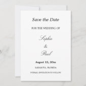 Elegant minimalistisch huwelijk sparen de datum save the date (Voorkant)