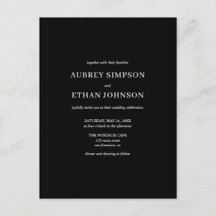 Elegant minimalistisch huwelijk uitnodiging briefkaart