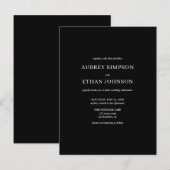 Elegant minimalistisch huwelijk uitnodiging briefkaart (Voorkant / Achterkant)