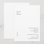 Elegant minimalistisch huwelijkshuwelijk kaart (Voorkant / Achterkant)