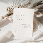 Elegant minimalistisch huwelijkshuwelijk kaart<br><div class="desc">Deze eenvoudige en elegante uitnodiging is perfect voor een moderne bruiloft. Het ontwerp is voorzien van een handgeschreven lettertype en een modern, minimalistisch ontwerp. Ontworpen om te coördineren met voor het Collectie van de Uitnodiging van de Weddenschap "SERENA". Klik op 'Personaliseren' als je je namen, trouwlocatie en datum en andere...</div>