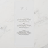 Elegant minimalistisch huwelijksmenu menu (Voorkant)