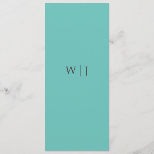 Elegant minimalistisch huwelijksmenu menu (Achterkant)