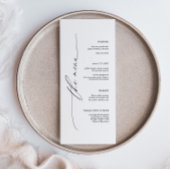 Elegant minimalistisch huwelijksmenu met scriptlet menu