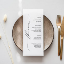Elegant minimalistisch huwelijksmenu met scriptlet menu