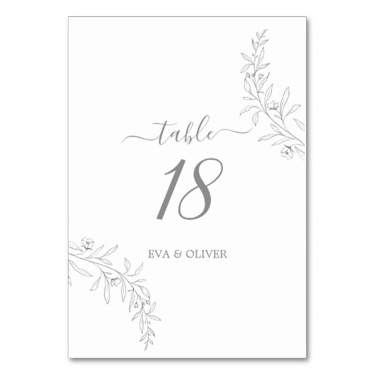 Elegant minimalistisch huwelijkstafelnummer kaart (Voorkant)