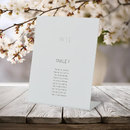 Elegant minimalistisch huwelijkstafelnummer reclamebord met voetstuk