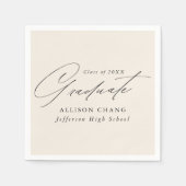 Elegant minimalistisch ivoor Afstuderen Servet (Voorkant)