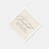 Elegant minimalistisch ivoor Afstuderen Servet (Hoek)