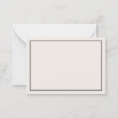 Elegant minimalistisch ivoor drieletterig monogram notitiekaartje (Achterkant)