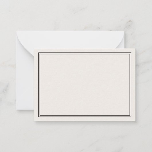 Elegant minimalistisch ivoor drieletterig monogram notitiekaartje (Achterkant)