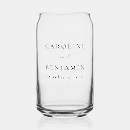 Elegant Minimalistisch Ivory Cream Calligraphy Wed Blikvorm Glas