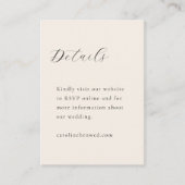 Elegant Minimalistisch Ivory Cream Calligraphy Wed Informatiekaartje (Voorkant)