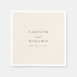 Elegant Minimalistisch Ivory Cream Calligraphy Wed Servet