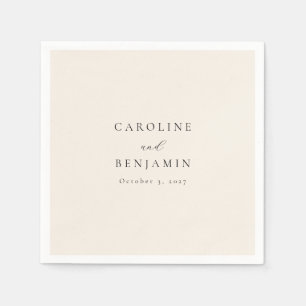 Elegant Minimalistisch Ivory Cream Calligraphy Wed Servet