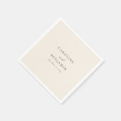 Elegant Minimalistisch Ivory Cream Calligraphy Wed Servet (Hoek)
