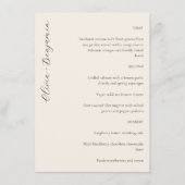 Elegant Minimalistisch Ivory Script Custom Wedding Menu (Voorkant)