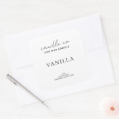 Elegant Minimalistisch Kaarslabel Vierkante Sticker (Envelop)