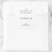 Elegant Minimalistisch Kaarslabel Vierkante Sticker (Tas)