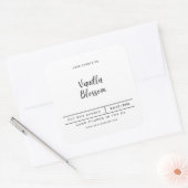 Elegant Minimalistisch Kaarslabel Vierkante Sticker (Envelop)