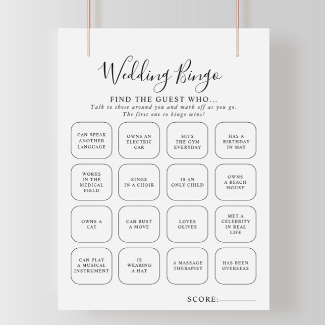 Elegant minimalistisch kalligrafie Bingo Game (Creator heeft geüpload)