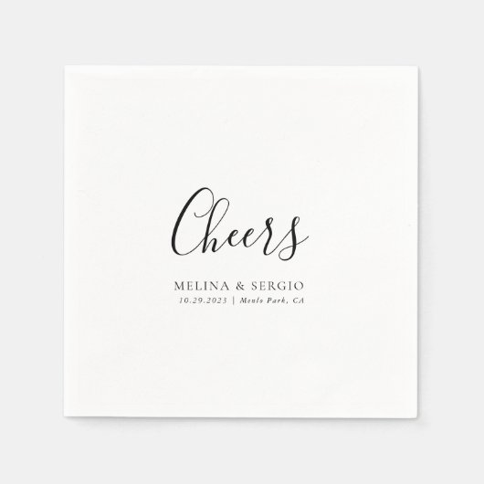 Elegant minimalistisch kalligrafie bruiloft servet (Voorkant)