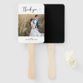 Elegant minimalistisch kalligrafie Foto eenvoudig  Handwaaier (Voorkant en achterkant)