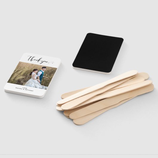 Elegant minimalistisch kalligrafie Foto eenvoudig  Handwaaier (Niet-gemonteerd)