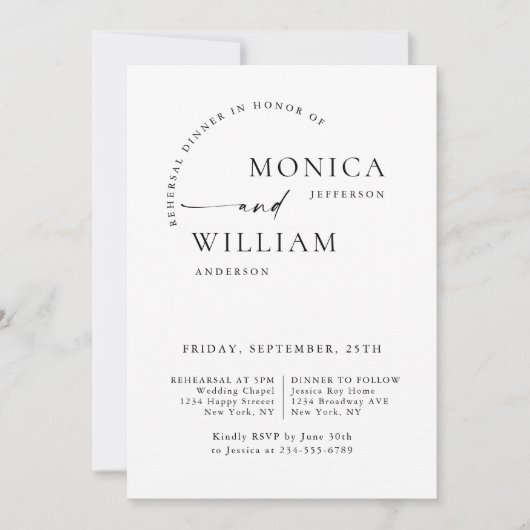 Elegant minimalistisch kalligrafie repetitief dine kaart (Voorkant)